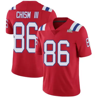 Efton Chism III Men's Limited Red New England Patriots Vapor Untouchable Alternate Super Bowl LX Patch Jersey