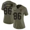 Efton Chism III Women's Limited Olive New England Patriots 2025 Salute to Service Jersey
