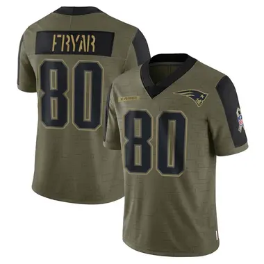 Irving Fryar Youth Limited Olive New England Patriots 2021 Salute To Service Jersey
