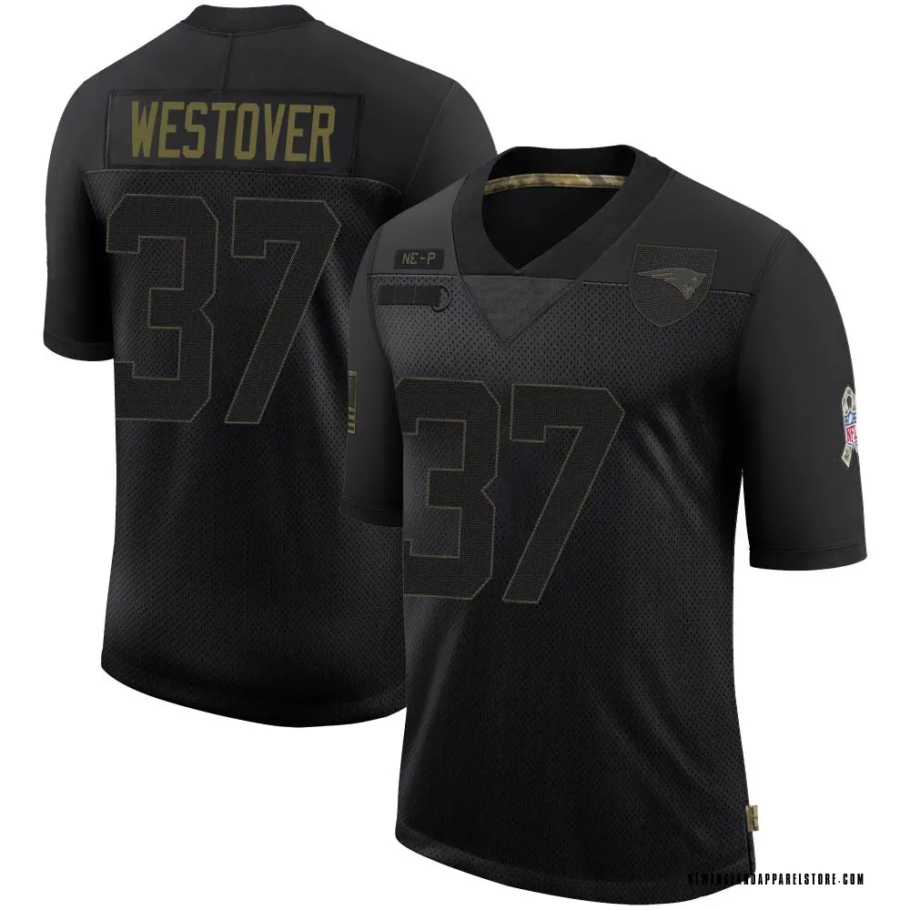 Jack Westover Men's Limited Black New England Patriots 2020 Salute To Service Jersey