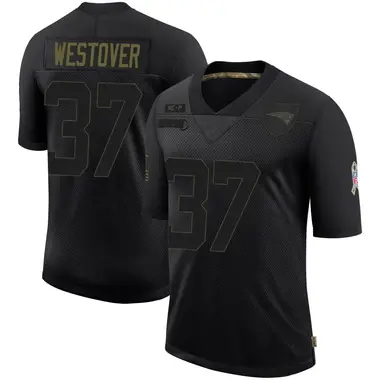 Jack Westover Men's Limited Black New England Patriots 2020 Salute To Service Jersey