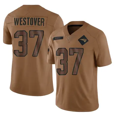Jack Westover Men's Limited Brown New England Patriots 2023 Salute To Service Jersey