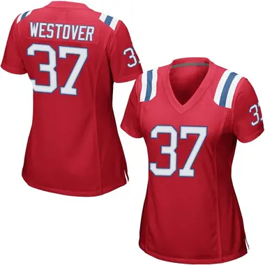 Jack Westover Women's Game Red New England Patriots Alternate Jersey