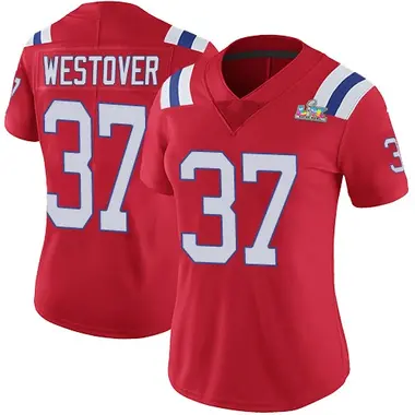 Jack Westover Women's Limited Red New England Patriots Vapor Untouchable Alternate Super Bowl LX Patch Jersey