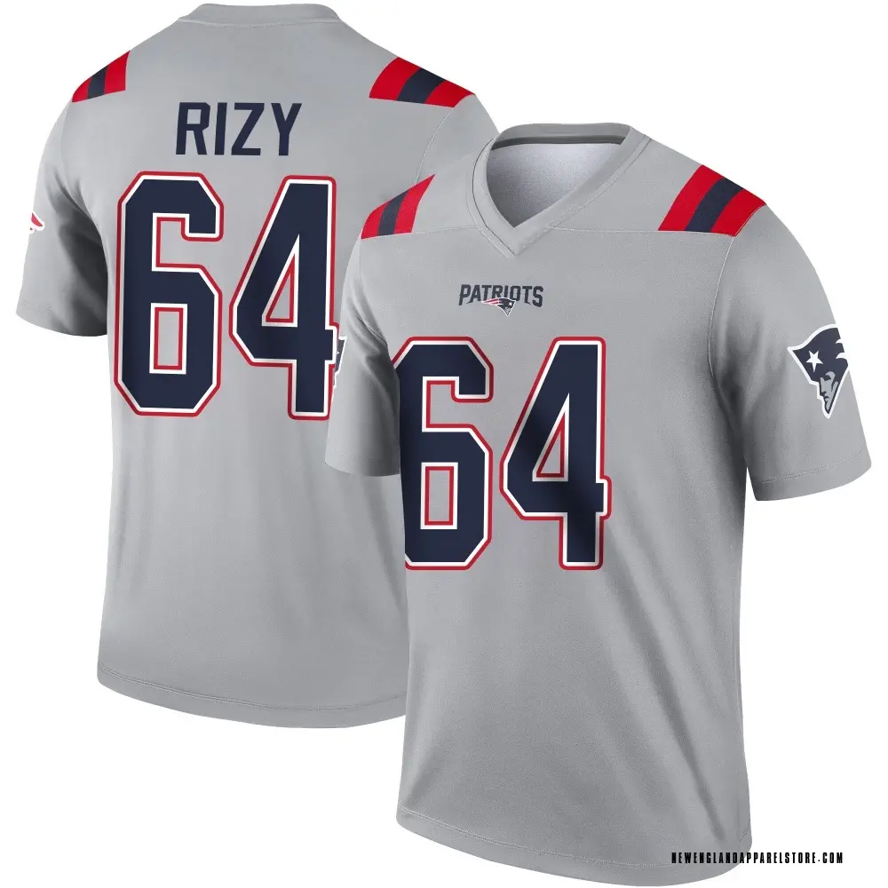Jacob Rizy Men's Legend Gray New England Patriots Inverted Jersey