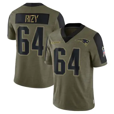 Jacob Rizy Men's Limited Olive New England Patriots 2021 Salute To Service Jersey