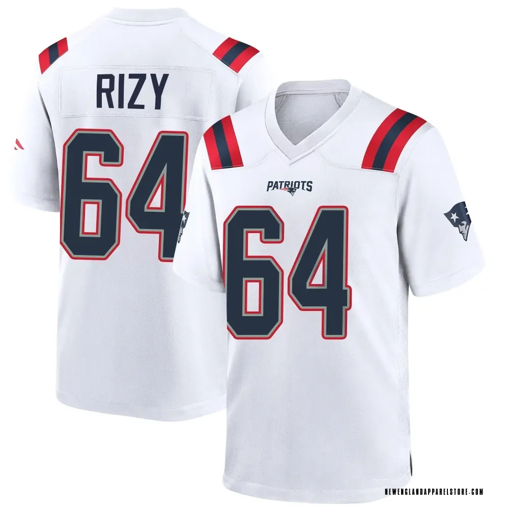 Jacob Rizy Youth Game White New England Patriots Jersey