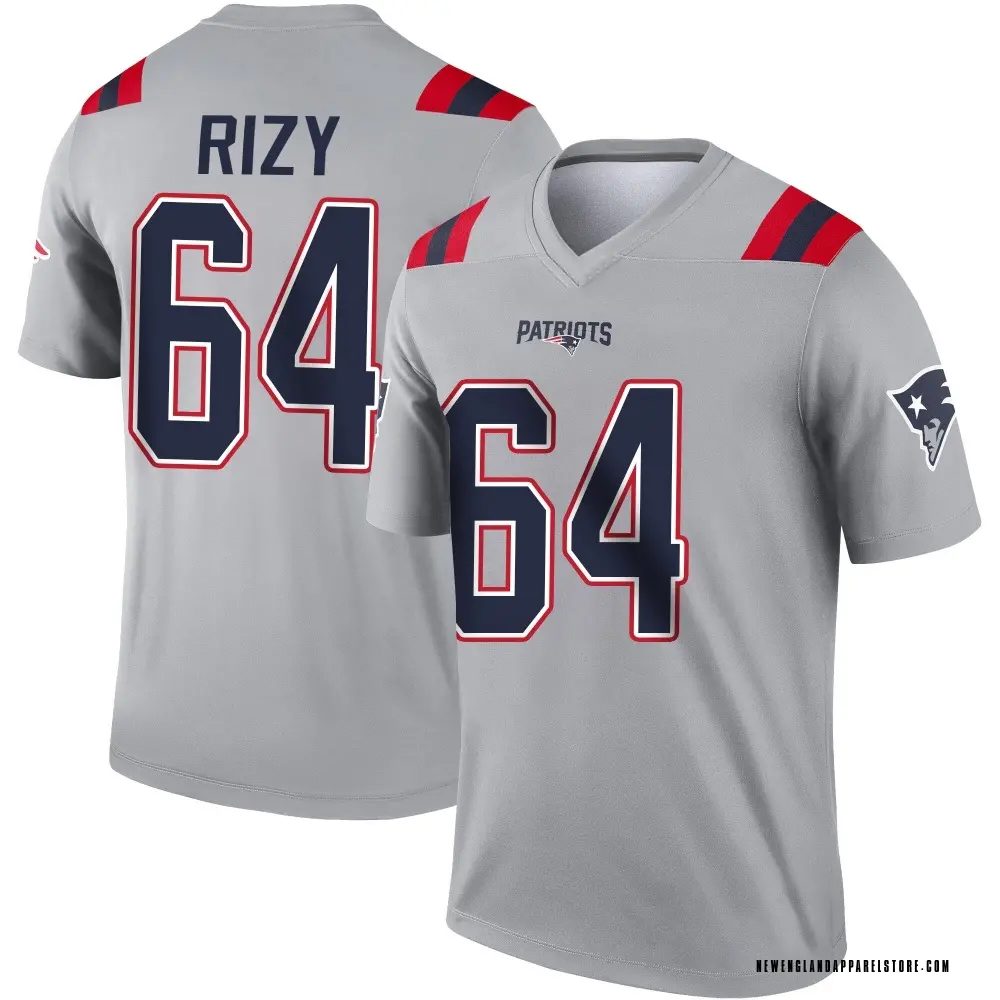 Jacob Rizy Youth Legend Gray New England Patriots Inverted Jersey