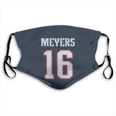 Jakobi Meyers Name & Number Navy New England Patriots Face Mask