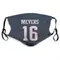 Jakobi Meyers Name & Number Navy New England Patriots Face Mask