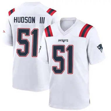 James Hudson III Men's Game White New England Patriots Jersey