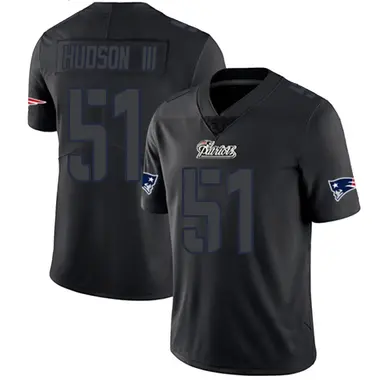 James Hudson III Men's Limited Black Impact New England Patriots Jersey