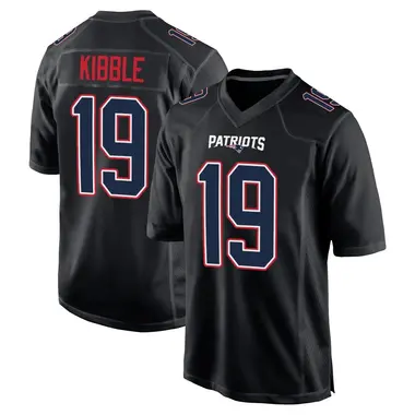 Jimmy Kibble Men's Game Black New England Patriots Carbon Fashion Jersey