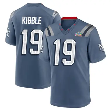 Jimmy Kibble Youth Game Blue New England Patriots Storm 2025 Rivalries Collection Super Bowl LX Patch Jersey