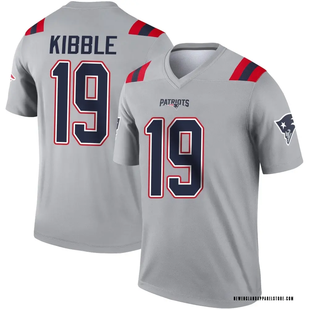 Jimmy Kibble Youth Legend Gray New England Patriots Inverted Jersey
