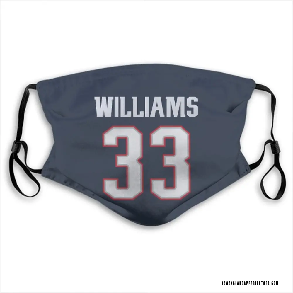 Joejuan Williams Name & Number Navy New England Patriots Face Mask