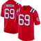 JonDarius Morgan Men's Game Red New England Patriots Alternate Jersey