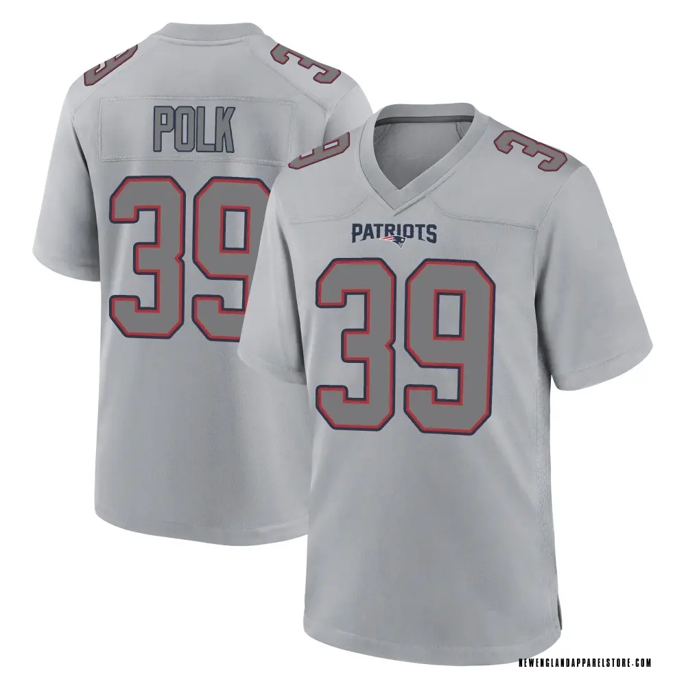 Jordan Polk Men's Game New England Patriots Silver Atmosphere Fashion Jersey