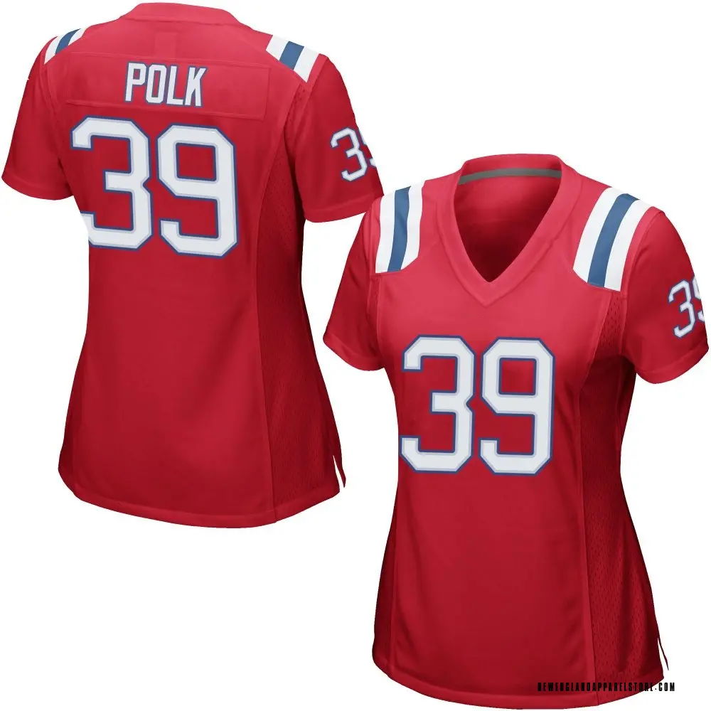Jordan Polk Women's Game Red New England Patriots Alternate Jersey