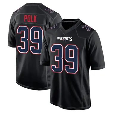 Jordan Polk Youth Game Black New England Patriots Carbon Fashion Jersey