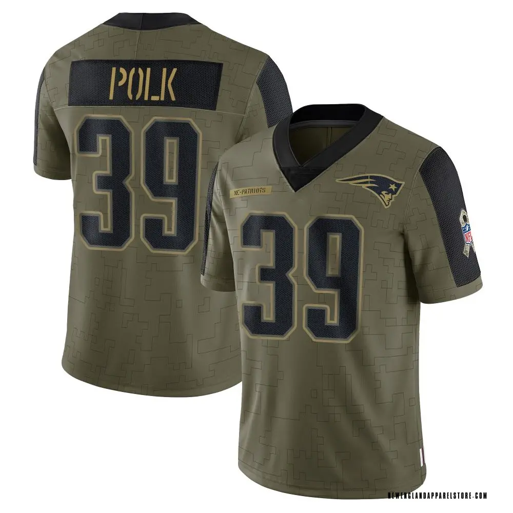 Jordan Polk Youth Limited Olive New England Patriots 2021 Salute To Service Jersey