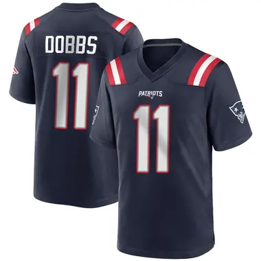 Joshua Dobbs Men's Game Navy Blue New England Patriots Team Color Jersey