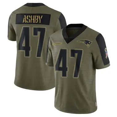 Julian Ashby Youth Limited Olive New England Patriots 2021 Salute To Service Jersey