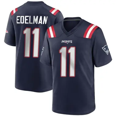 Julian Edelman Men's Game Navy Blue New England Patriots Team Color Jersey