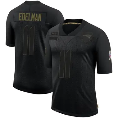 Julian Edelman Men's Limited Black New England Patriots 2020 Salute To Service Jersey