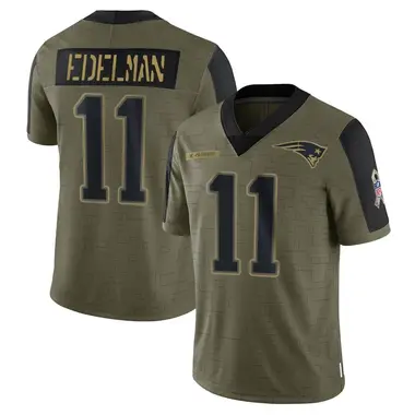 Julian Edelman Men's Limited Olive New England Patriots 2021 Salute To Service Jersey