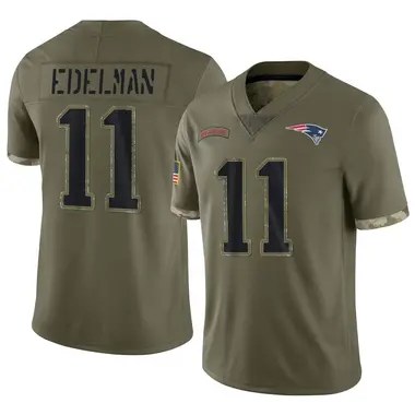 Julian Edelman Men's Limited Olive New England Patriots 2022 Salute To Service Jersey