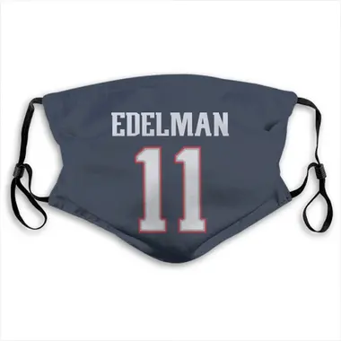 Julian Edelman Name & Number Navy New England Patriots Face Mask