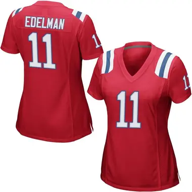 Julian Edelman Women's Game Red New England Patriots Alternate Jersey
