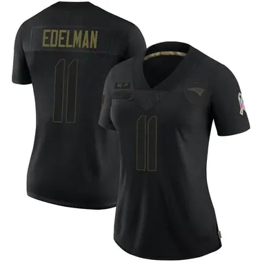 Julian Edelman Women's Limited Black New England Patriots 2020 Salute To Service Jersey