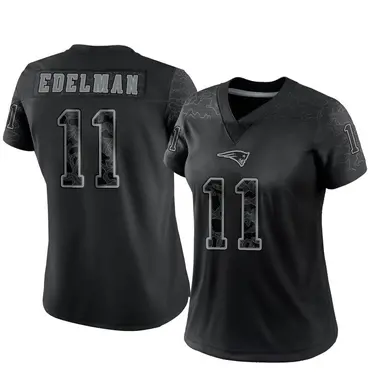 Julian Edelman Women's Limited Black New England Patriots Reflective Jersey