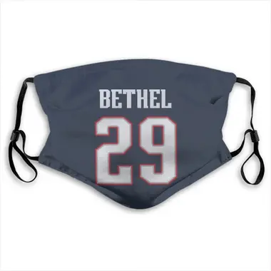 Justin Bethel Name & Number Navy New England Patriots Face Mask
