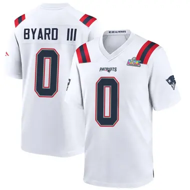 Kevin Byard III Youth Game White New England Patriots Super Bowl LX Patch Jersey