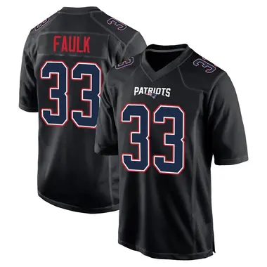 Kevin Faulk Men's Game Black New England Patriots Carbon Fashion Jersey