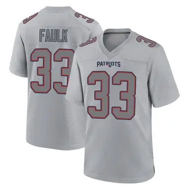 Kevin Faulk Men's Game New England Patriots Silver Atmosphere Fashion Jersey