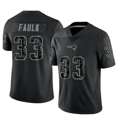 Kevin Faulk Men's Limited Black New England Patriots Reflective Jersey