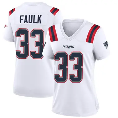 Kevin Faulk Women's Game White New England Patriots Jersey