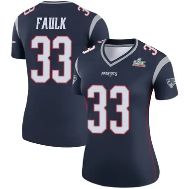 Kevin Faulk Women's Legend Navy New England Patriots Super Bowl LX Patch Jersey