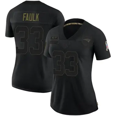 Kevin Faulk Women's Limited Black New England Patriots 2020 Salute To Service Jersey