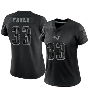 Kevin Faulk Women's Limited Black New England Patriots Reflective Jersey