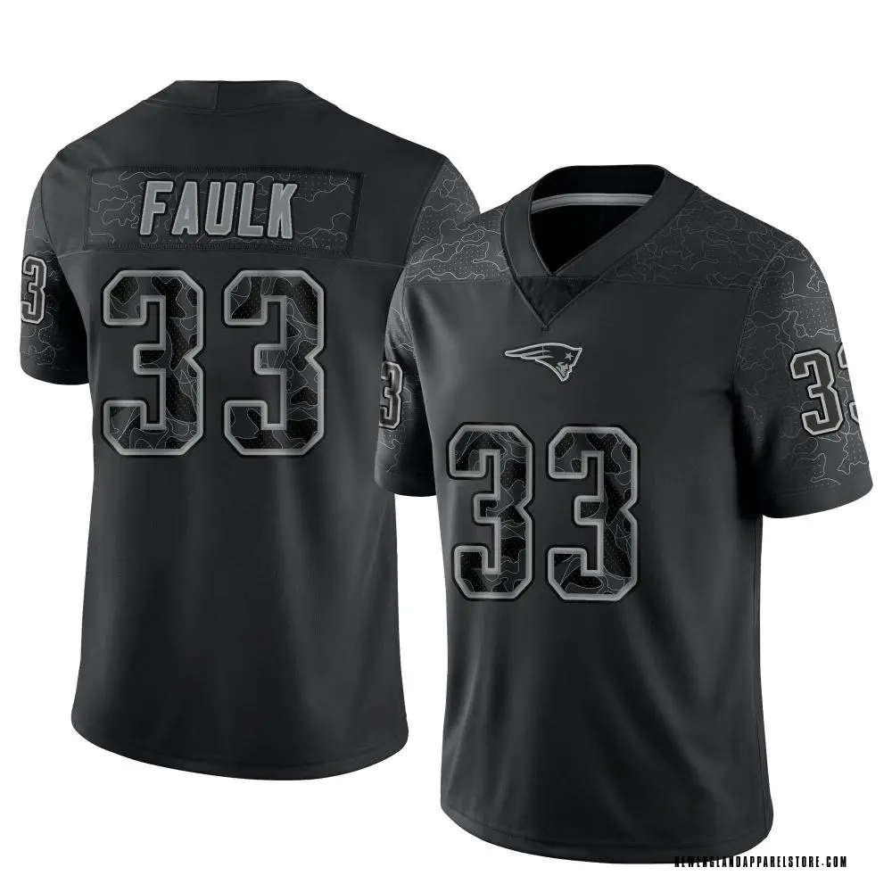 Kevin Faulk Youth Limited Black New England Patriots Reflective Jersey