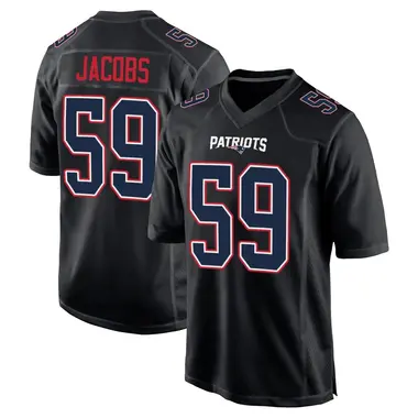 Khalil Jacobs Men's Game Black New England Patriots Carbon Fashion Jersey