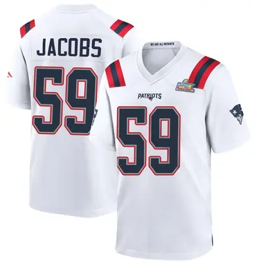 Khalil Jacobs Men's Game White New England Patriots Super Bowl LX Patch Jersey