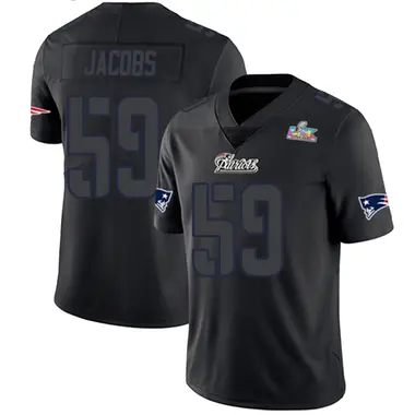 Khalil Jacobs Men's Limited Black Impact New England Patriots Super Bowl LX Patch Jersey