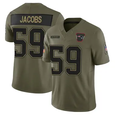 Khalil Jacobs Men's Limited Olive New England Patriots 2025 Salute to Service Jersey