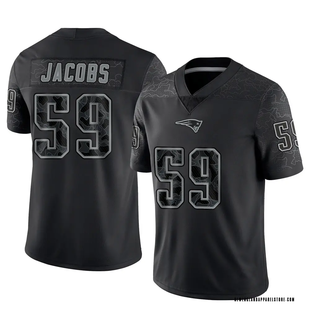 Khalil Jacobs Youth Limited Black New England Patriots Reflective Jersey